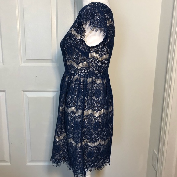 Akira Chicago Red Label Dress - Size S - Blue/Tan - Picture 3 of 7